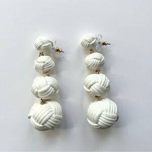 J. Crew White Knot Earrings